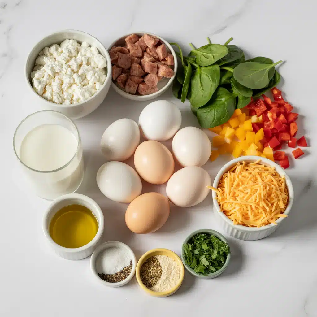 high protein egg bake with cottage cheese ingredients