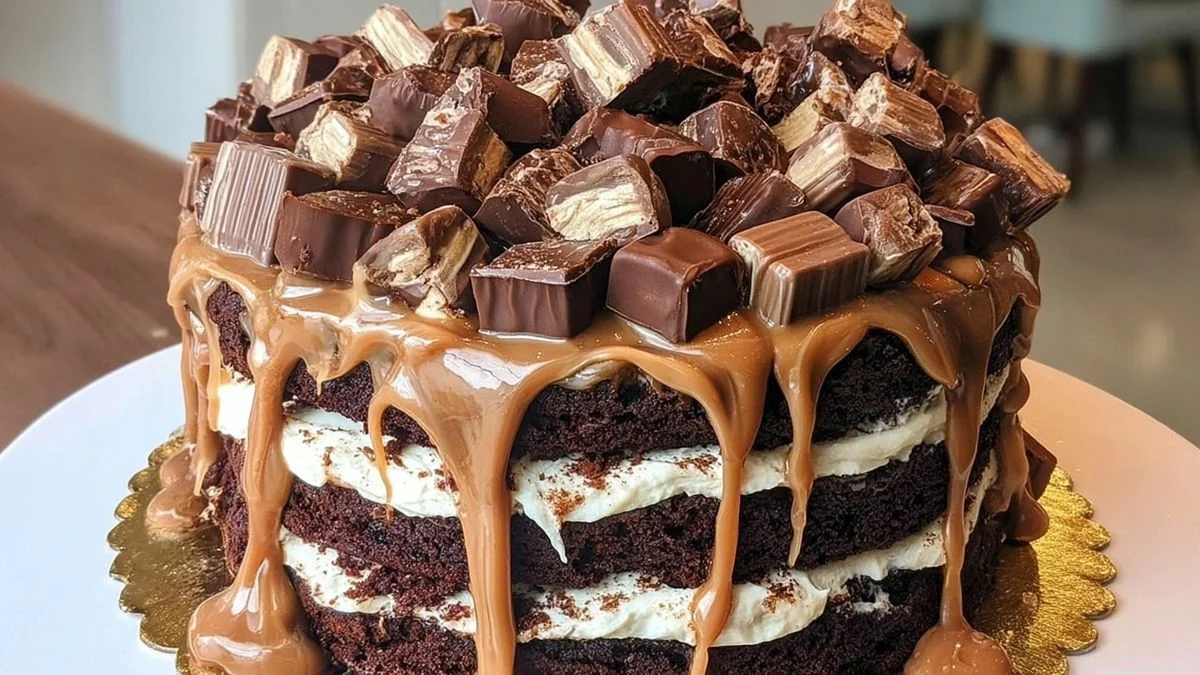 A decadent chocolate cake with smooth ganache and fresh raspberries on a wooden table.