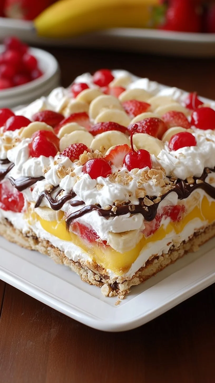 A chocolate layer cake with glossy chocolate drip, topped with fresh strawberries and gold leaf.