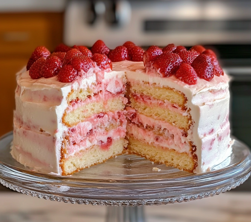 1 Homemade Strawberry Layer Cake