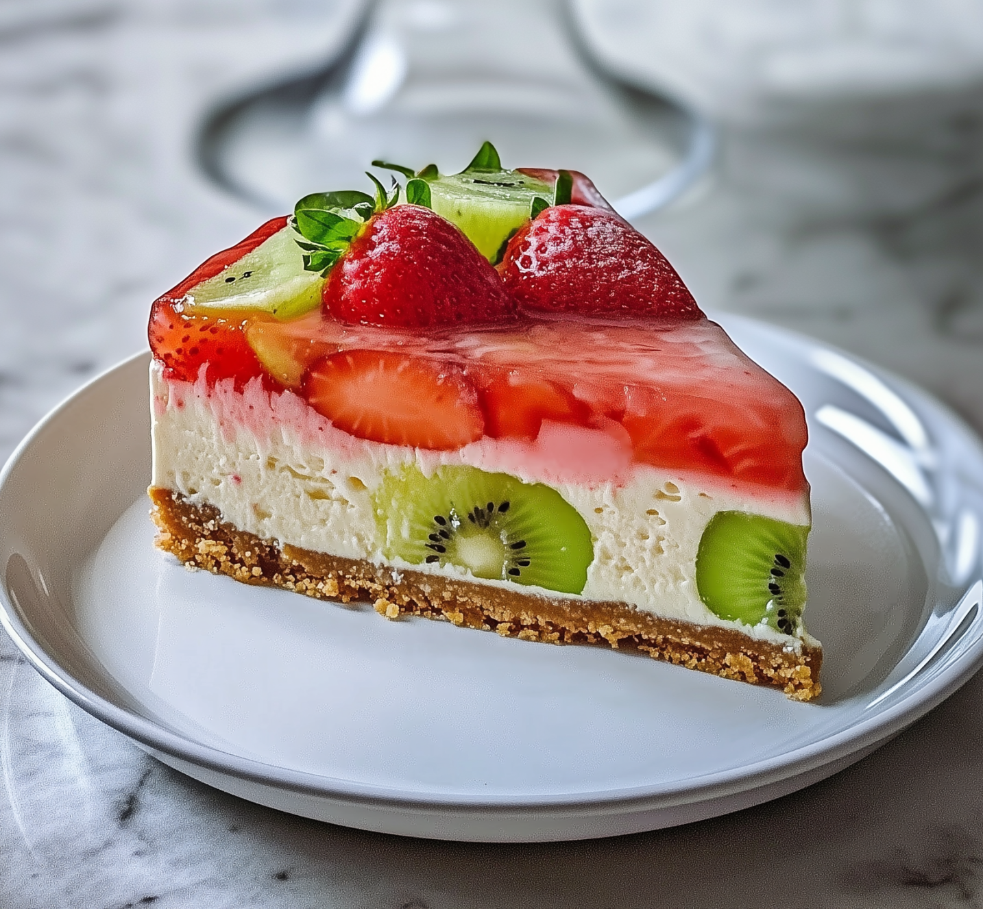 1 Strawberry Kiwi Cheesecake