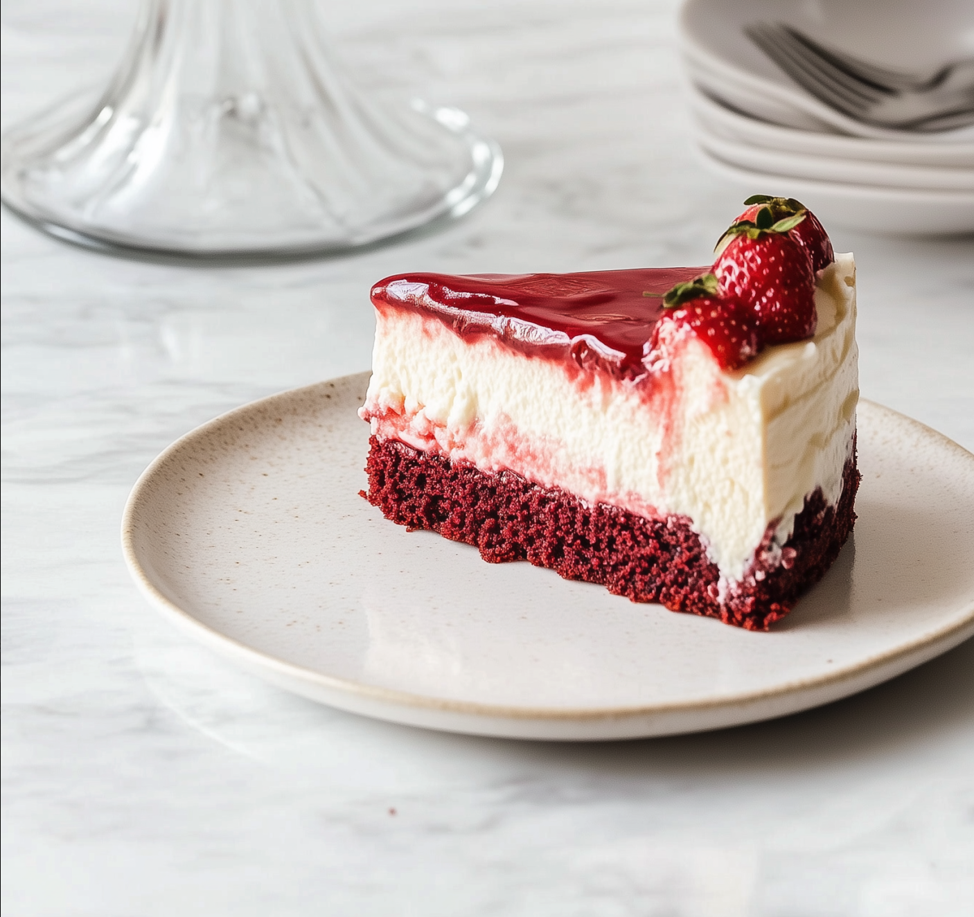 Red Velvet Strawberry Cheesecake