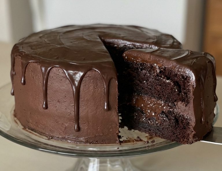Dark Chocolate Fudge Ganache Cake