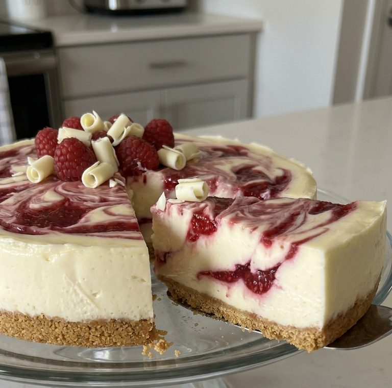Raspberry White Chocolate Mousse Cake